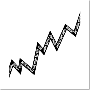 Buy Hodl Repeat Line Chart Black Posters and Art